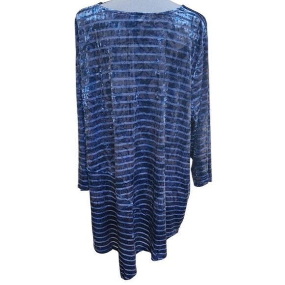 Catherines Velvet Burnout Top Size 2X Blue Super Soft - Picture 5 of 8